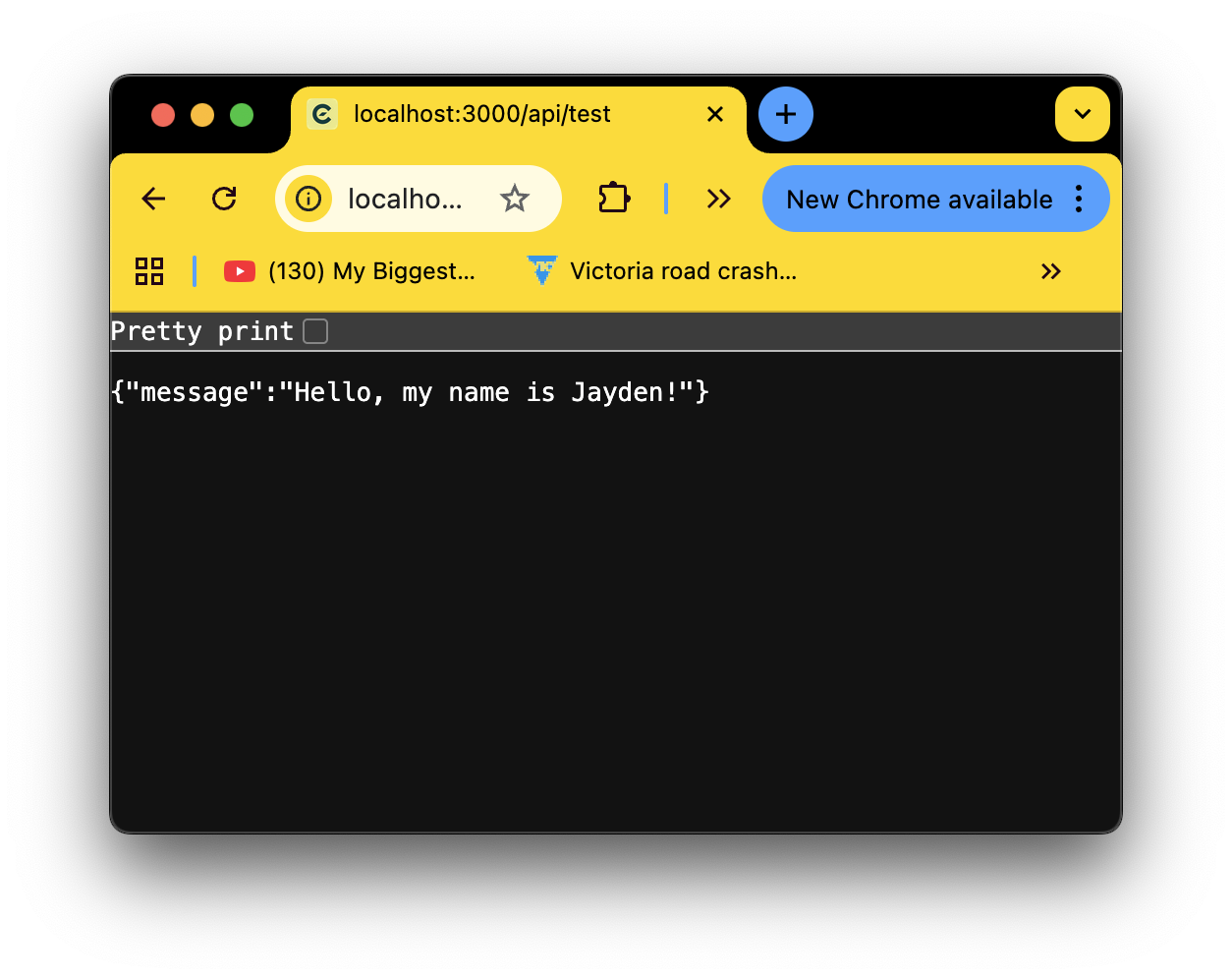 API response