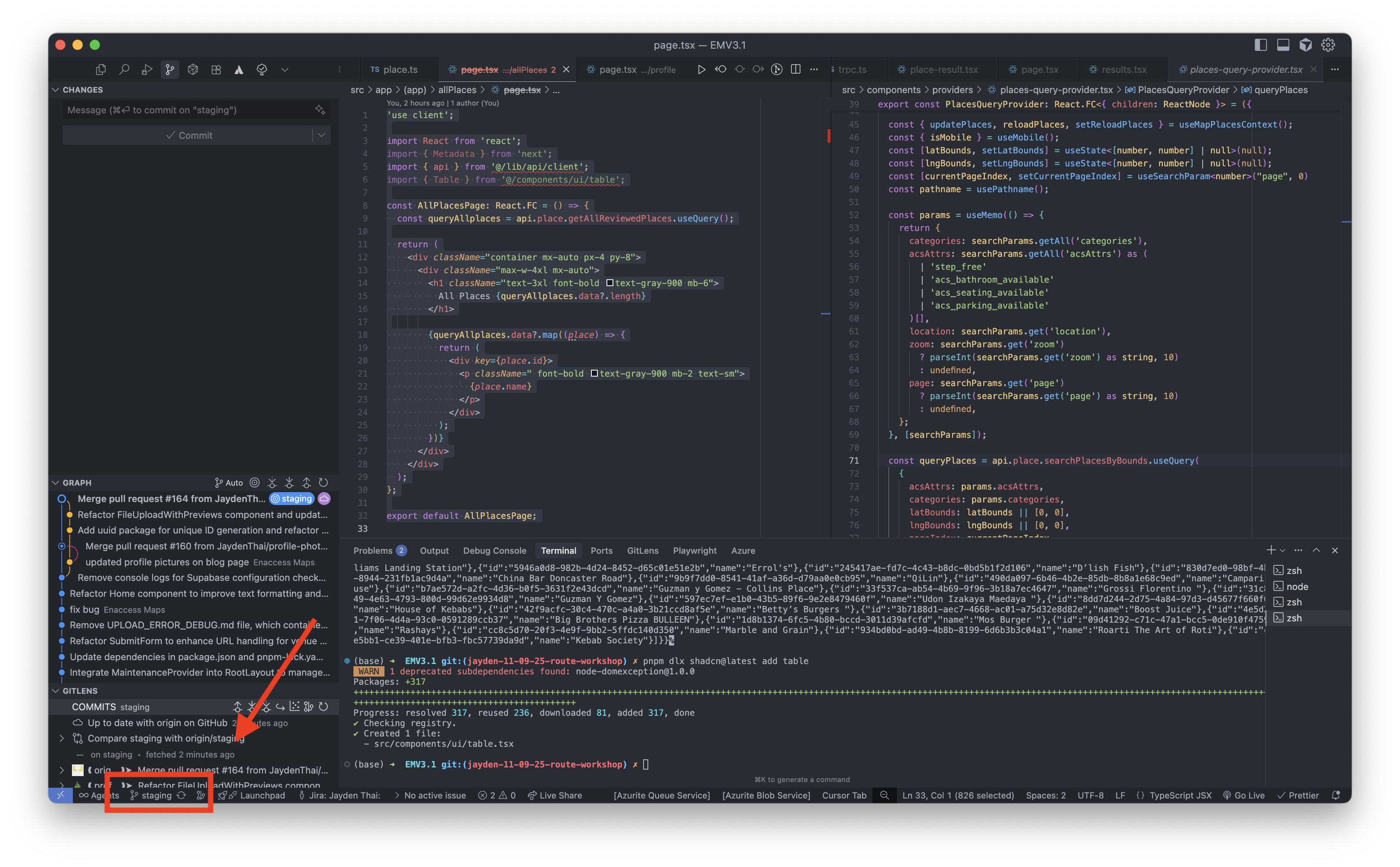 Branch creation in VSCode